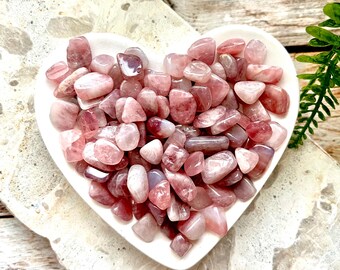 パープルローズクォーツタンブルストーン｜無条件の愛の石｜喪失感を