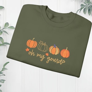 Embroidered Pumpkin Sweatshirt: Cozy Fall Crewneck