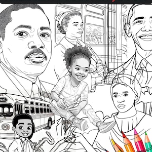 Black History Month Printable Coloring Book | African American Heritage | Fun Learning Activities for Kids & Adults