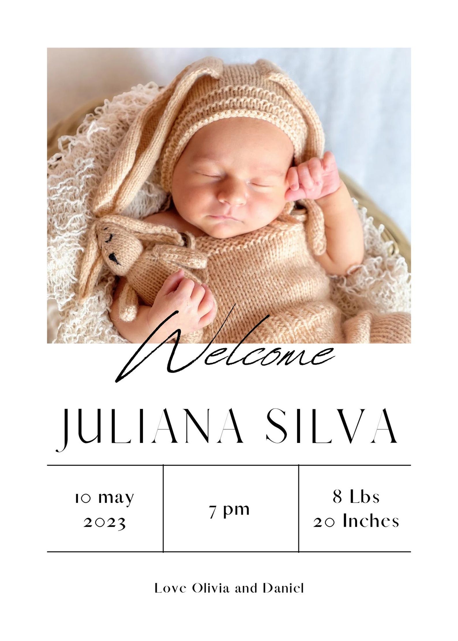 Baby's Birth Announcement Template Etsy