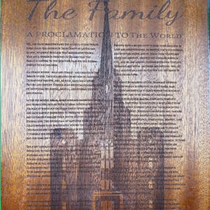 Proclamation to the World, Laser Engraved, Temple, LDS Gifts, LDS Home ...