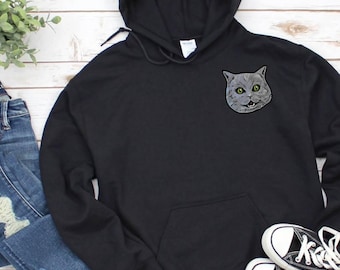 おもしろ猫グラフィックパーカー：ユニセックス猫好きへのギフト