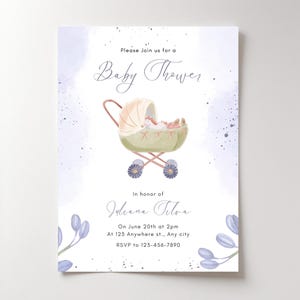 Baby Shower invitation Digital baby shower invitation template Printable Shower Invite Shower Evite Gender Neutral Gender Reveal Evite