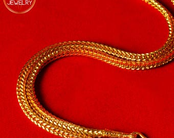 Snake Chain Necklace – Thai Gold Plated Jewelry | Amulet Necklace | Birthday Gift