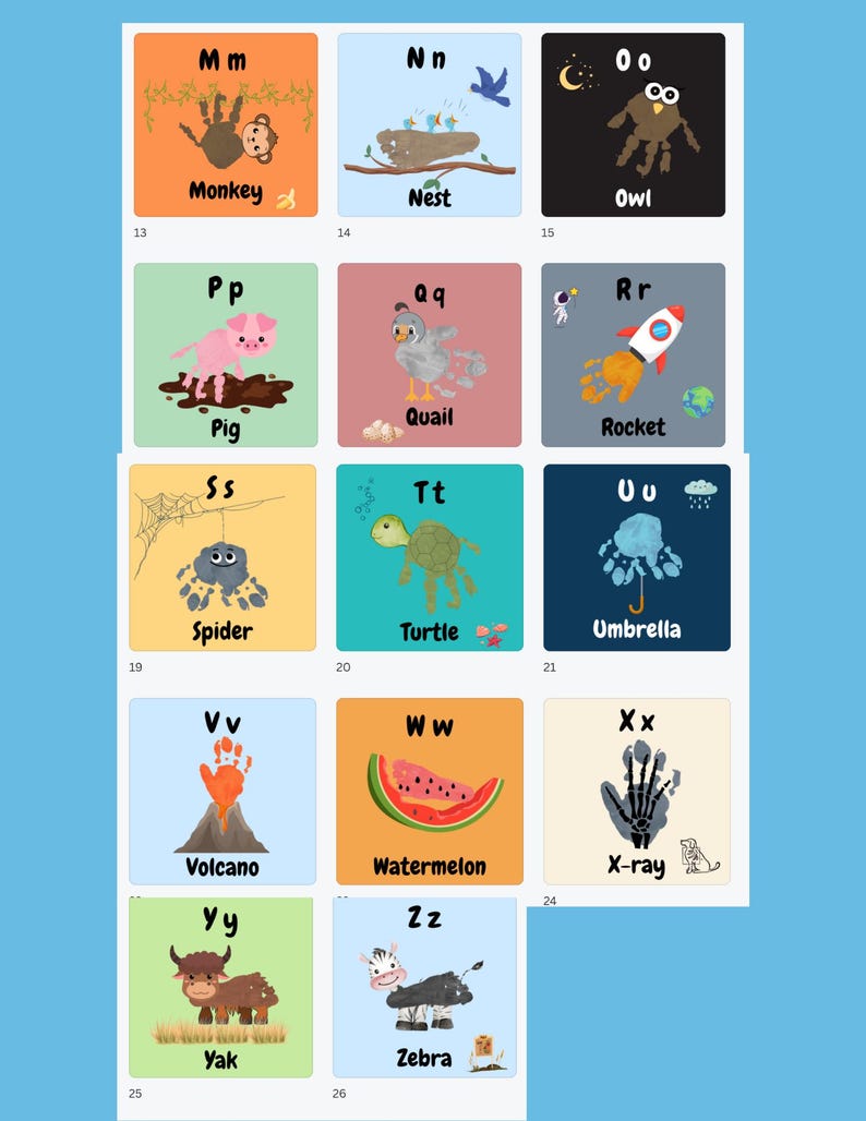 ABC Handprint Book - Etsy