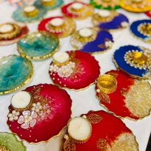 Resin Candle Holders, Tea light Holders, Diwali Decoration, Handmade Diyas, Home Decor , resin diya, return gift, wedding favor, indian deco
