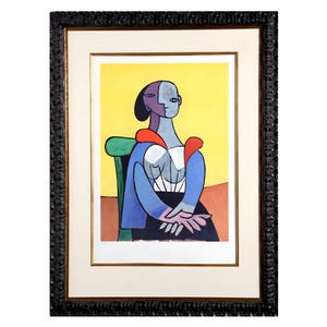 Original Pablo Picasso Kunstwerk, Signiert Pablo Picasso Kunstwerk, Pablo Picasso, Pablo Picasso Lithographie, Picasso Kunst, Wandkunst, Gerahmtes Kunstwerk