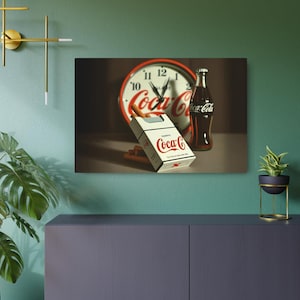 Metal Art Sign, Retro Coca-Cola Wall Decor, Vintage Style Tin Sign, Kitchen Garage Bar Decor, Coke Collectible, Home Office Wall Hanging