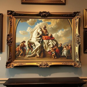 Canvas Print, Old paintings, Antique Style Matte Canvas, Stretched, 18th Century Painting, Wall Art Decor, Vintage Home Decor, Historical