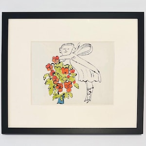 An Original by Andy Warhol, Signature Estate stamped on portfolio back cover, Andy Warhol Watercolor on paper, Andy Warhol Artwork