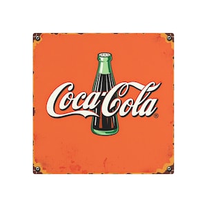 Metal Art Sign, Vintage 1950&#39;s Coca-Cola Metal Sign, Retro Wall Decor, Coke Memorabilia, Kitchen Sign, Man Cave Decor