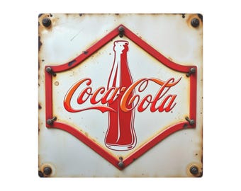 レトロ コカコーラ ティンサイン：1989 コカコーラ メタルサイン