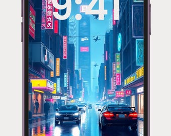Cyberpunk City 4K Fonds d'écran | Paysage nocturne urbain néon | Gaming Aesthetic Téléchargement numérique | Arrière-plan du bureau et du téléphone