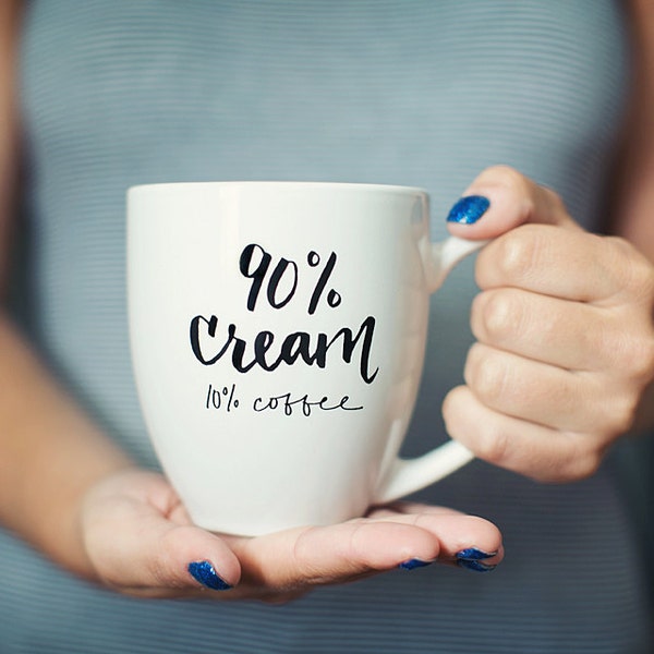 90% Cream // Calligraphy Coffee Mug