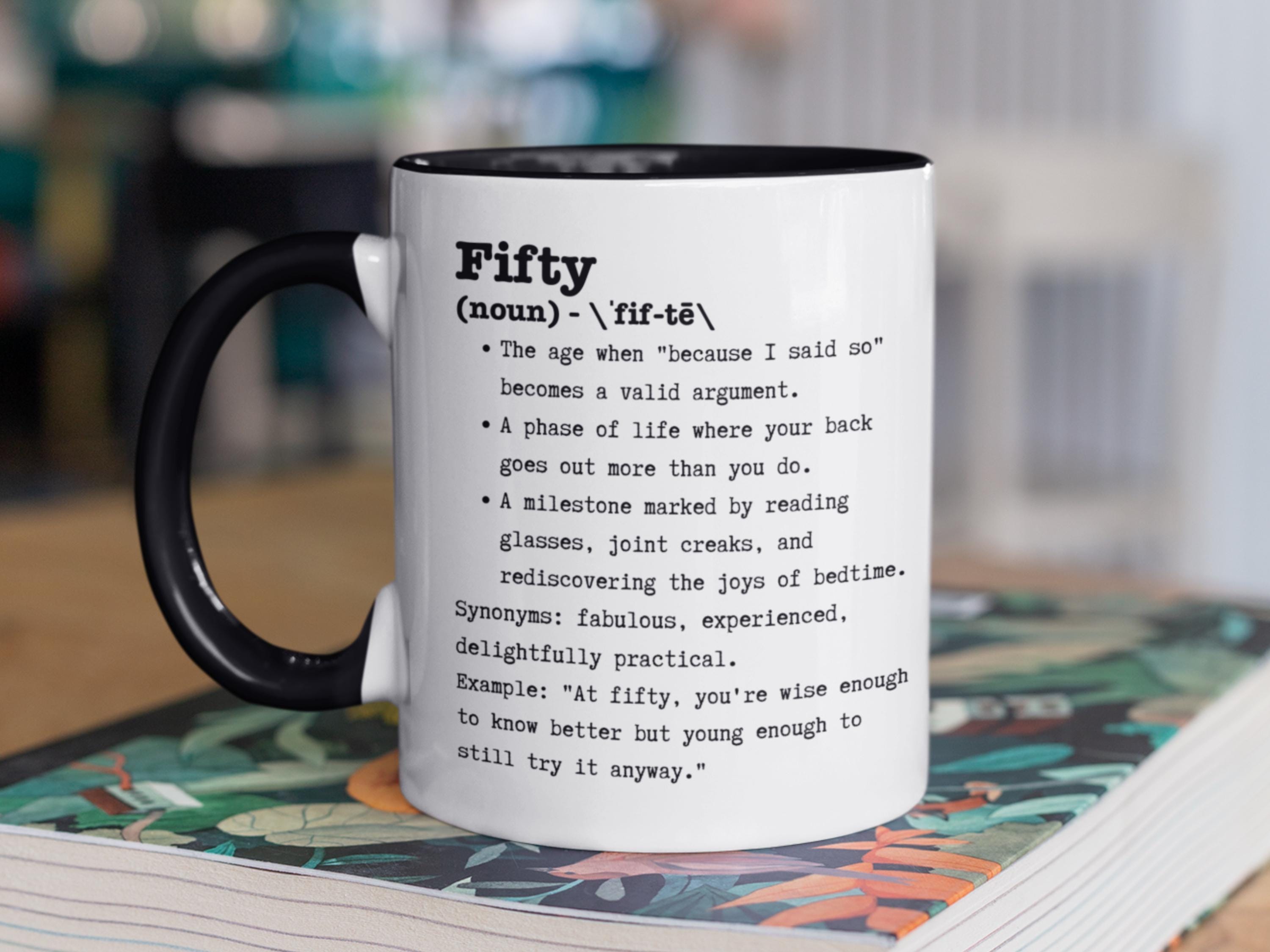 50th Birthday Mug, 50 Dictionary Definition