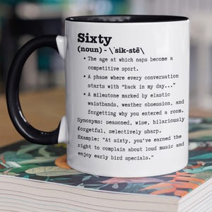 60th Birthday Mug, 60 Dictionary Definition