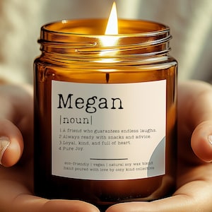 Personalized Name Dictionary Candle, Custom Best Friend Gift, Birthday Gift for her, Gift For Friend, Friendship gift, Funny Candle