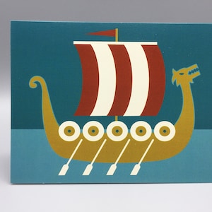Viking ship, Norway, card