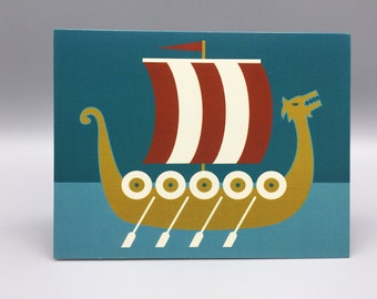 Viking ship, Norway, card