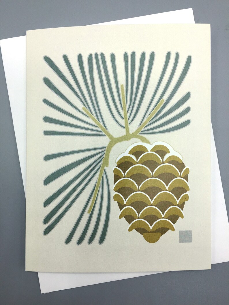 Scalloped Pine Cone Note Card image 1