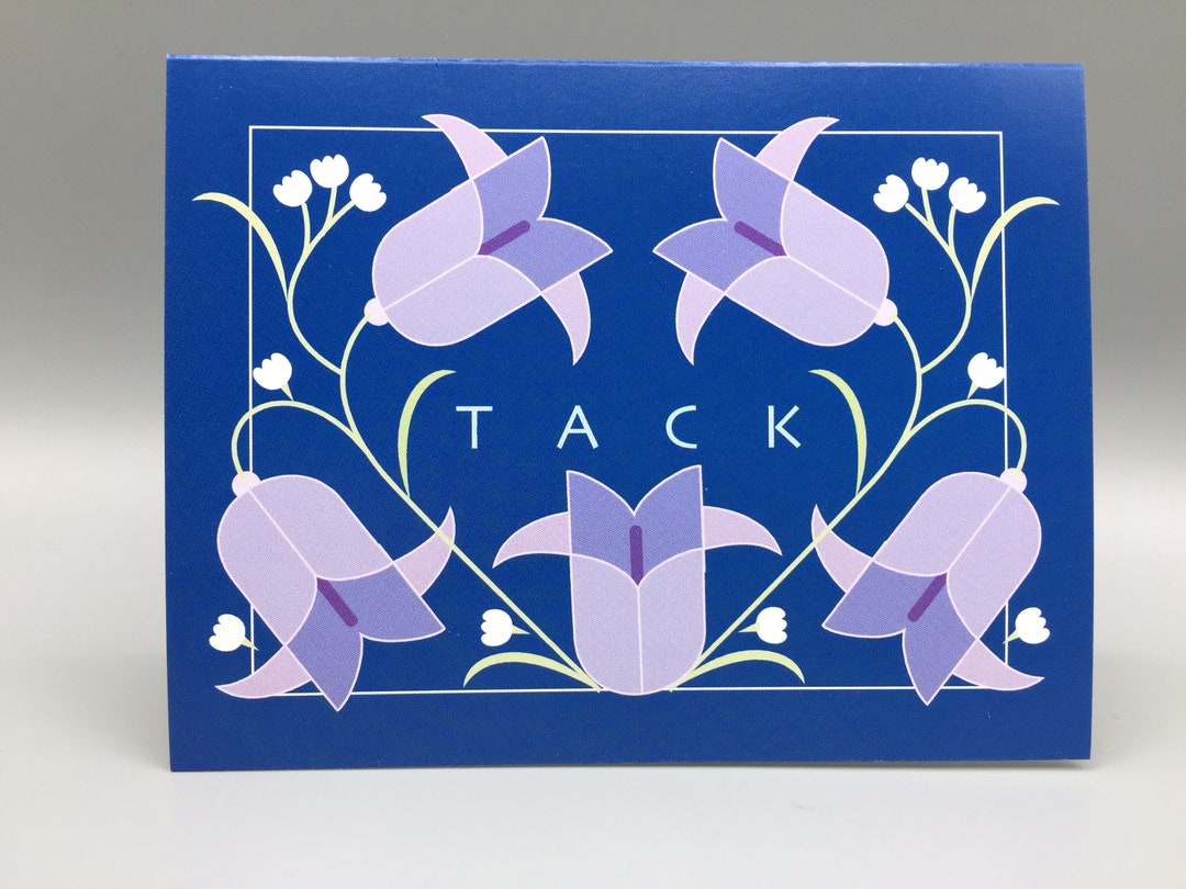 Swedish Thank You Card, Tack, Sweden Etsy