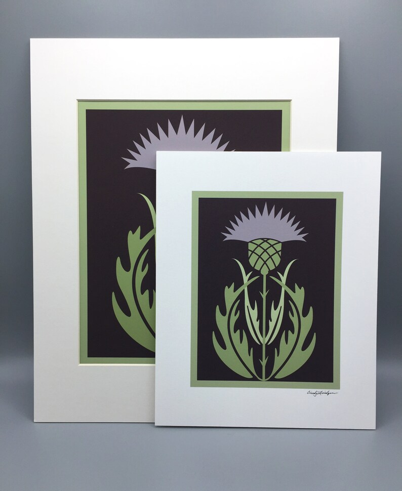 Arts and Crafts Style Thistle Art Print Etsy
