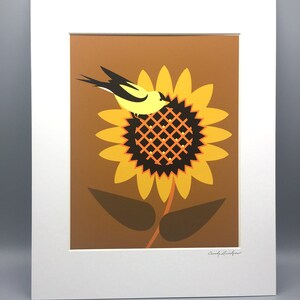 Goldfinch on Sunflower Art Print