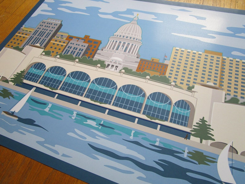 Madison Wisconsin Skyline 24 x18 poster Etsy
