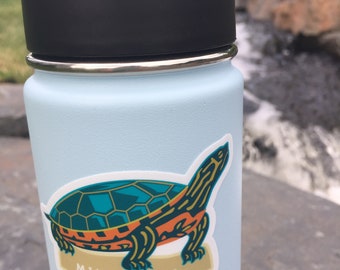 Painted Turtle, Minnesota text, Vinyl Sticker,