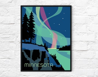 Northern Lights, Minnesota, 24 x 18" poster