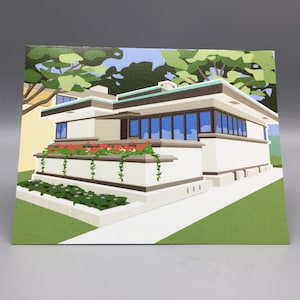 Burnham Block House, Frank Lloyd Wright architecture, Milwaukee, Wisconsin card