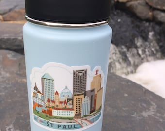 St Paul Skyline, Vinyl Sticker,