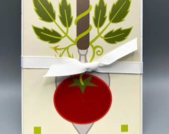 SALE, 10 card pack, Trowel Tomato cards