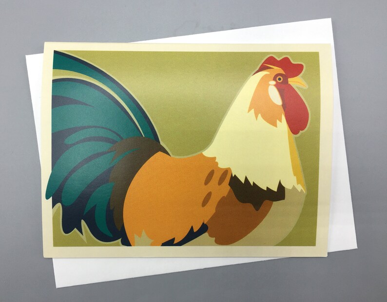 Rooster Card Etsy