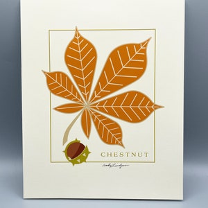 Chestnut Leaf,Art Print, Arts and Crafts Style