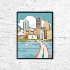 St. Paul River View, Minnesota, 18x 24" poster