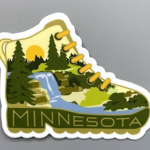 Minnesota Hiking Boot 3&quot;, Vinyl Sticker,
