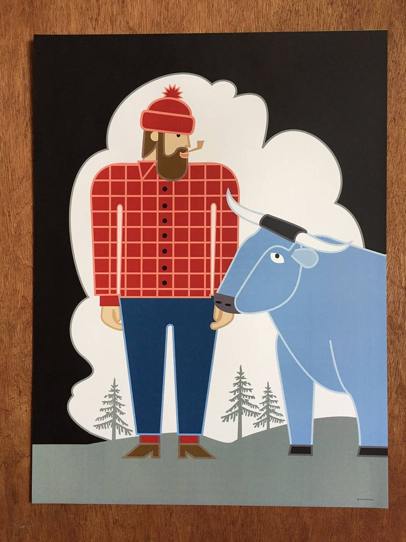 Paul Bunyan and Babe the Blue Ox, 18x 24 poster image 2