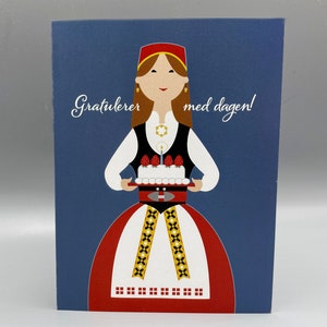 Norwegian Happy Birthday, Scandinavian, card image 1