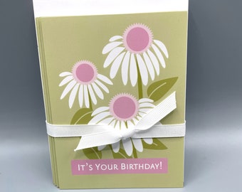 SALE, 10 card pack, Coneflower Birthday cards