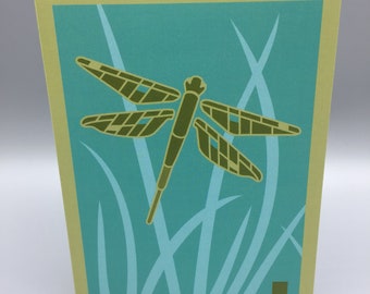 Dragonfly and Grass Note Card