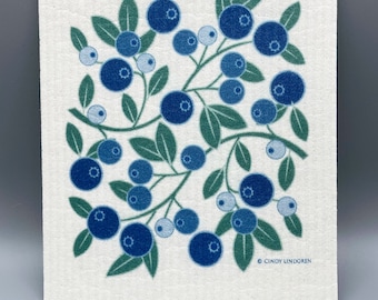Blueberries, Swedish Dishcloth