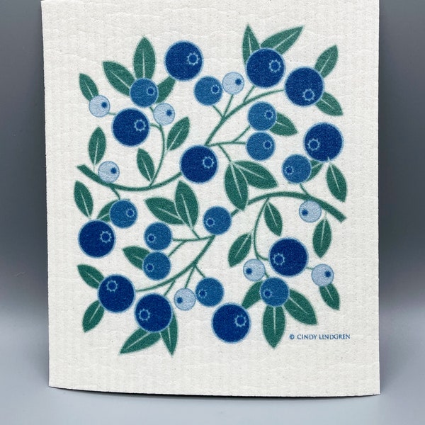 Blueberries, Swedish Dishcloth