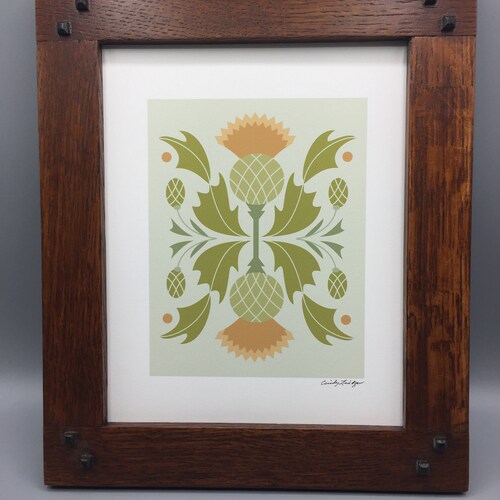 Rose Arts and Crafts Style Art Print Etsy