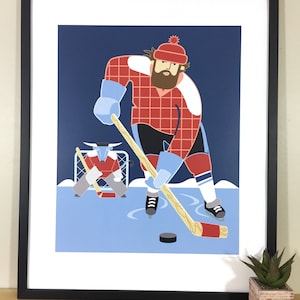 Paul Bunyan and Babe the Blue Ox Hockey, 16x20" poster