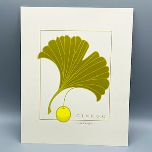 Ginkgo Leaves Art Print, Arts and Crafts Style