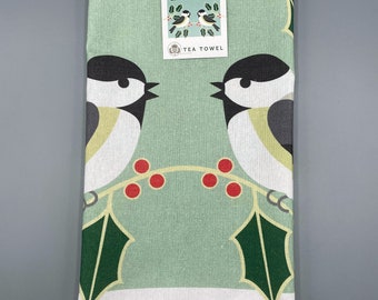 Chickadee Holly, Tea Towel