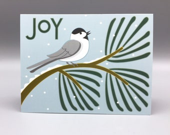 Chickadee in Pine, Holiday card