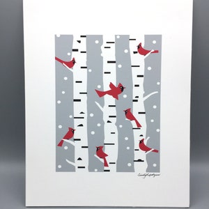 Winter Cardinals, Art Print