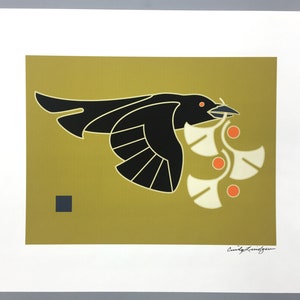 Cuervo Ginkgo, Lámina artística